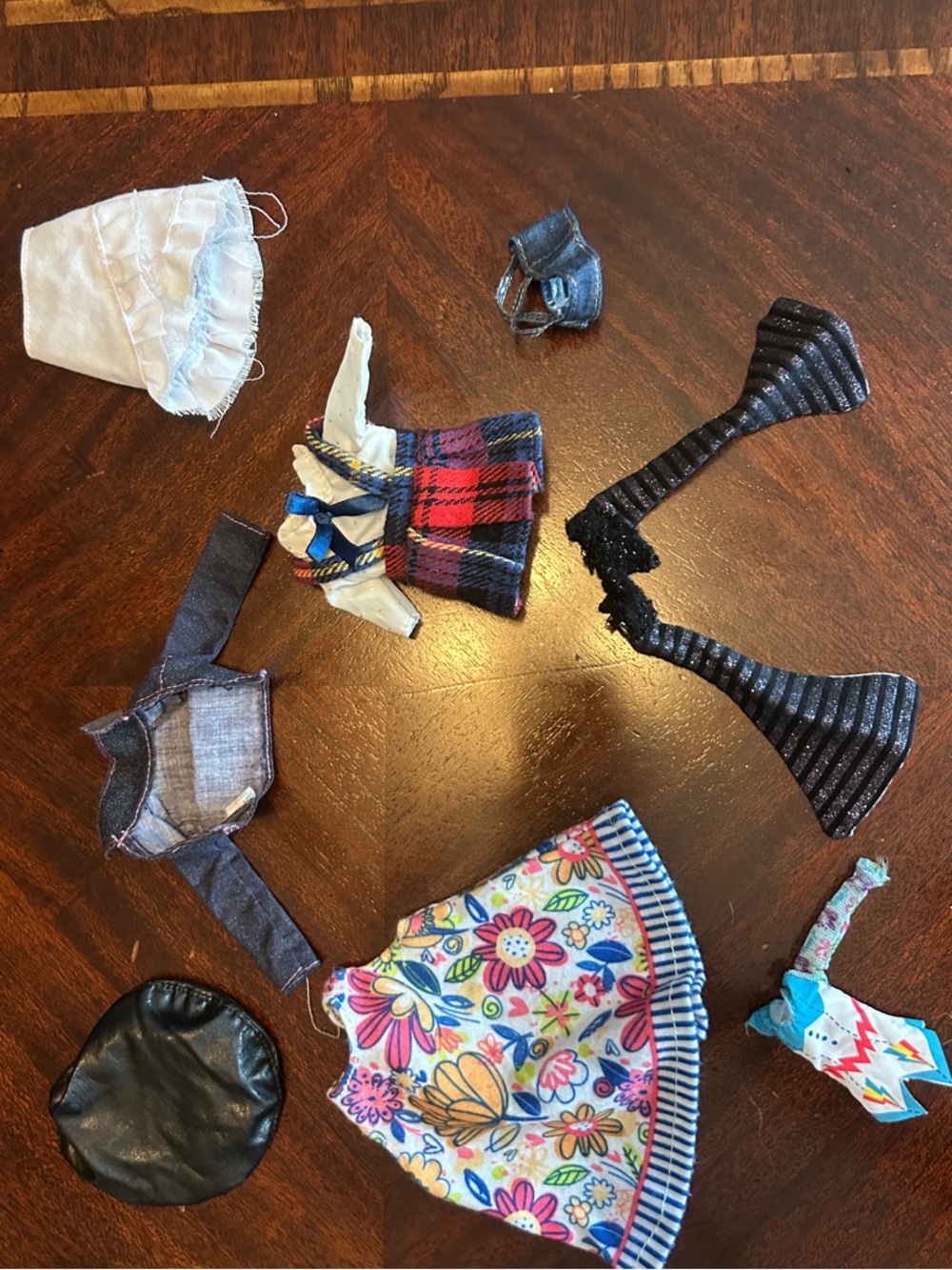 Assorted Doll Clothing Set - Multicolor Floral & Plaid Pieces